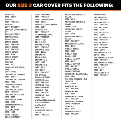Budge Basic Car Cover, Lightweight, Breathable Indoor Car Protection, Size 3 for Midsize Vehicles