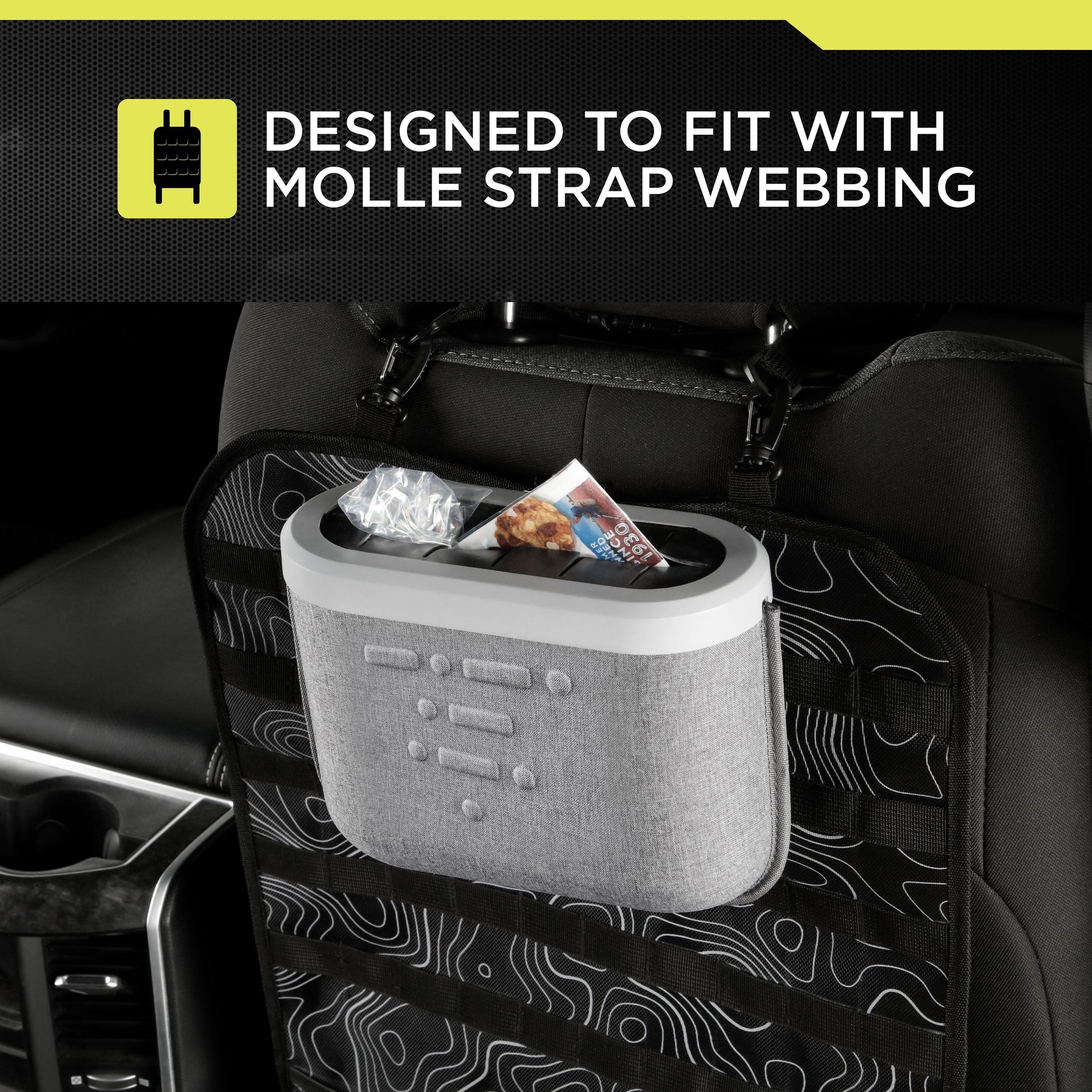 (2 pack) Auto Drive MOLLE Strap Compatible Trash Can, Universal, AZ533782