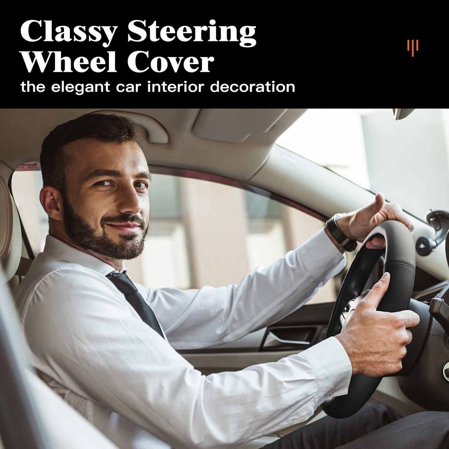 HOTOR Car Steering Wheel Cover for Women - Universal Car Accessories Fit for 14.5”-15” Steering Wheels