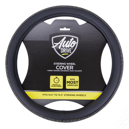 Auto Drive Black Universal Fit Iredescent Crystal Steering Wheel Cover, Fit for Cars, Suvs, Set of 1