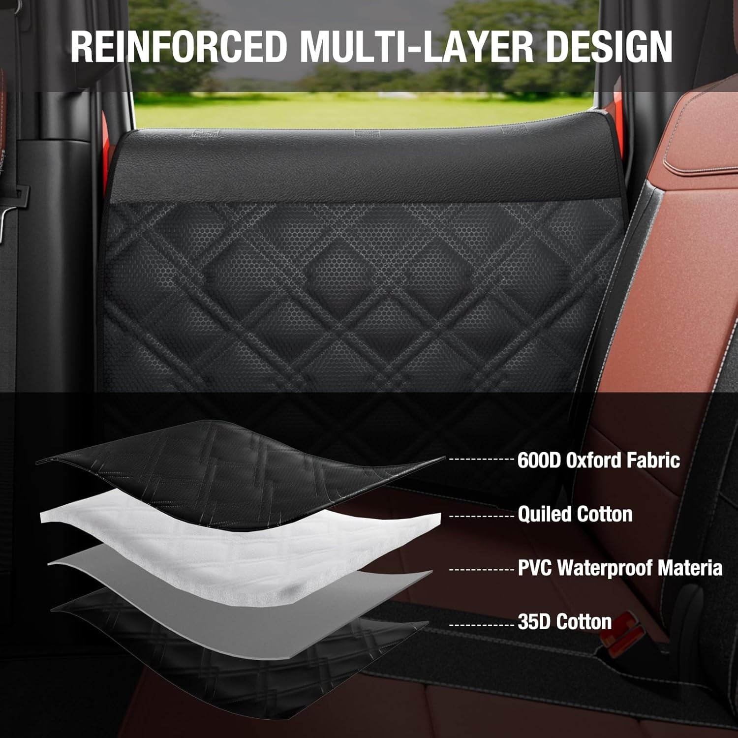 DIAMOOKY Car Door Protector for Dog, 20% Larger Design for Trucks & Large SUVs, Thickened Waterproof Door Edge Scratch Protector, Set of 2