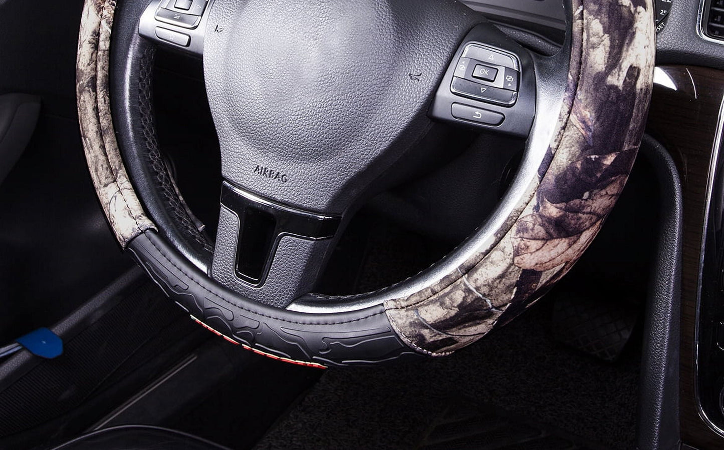 Mossy Oak 1PC Heavy Duty Truck Steering Wheel Cover Camo Green - Universal Fit, 21SWC75