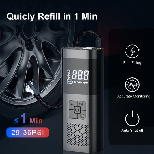 150 PSI Portable Air Compressor Tire Inflator Fits Car Moto Bike Tires Air Pump