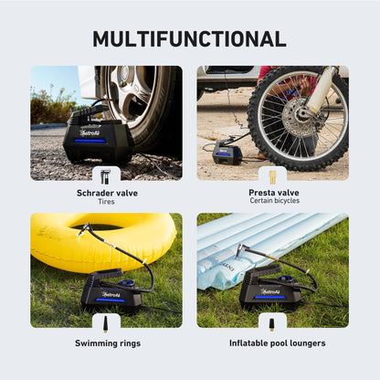 AstroAI Tire Inflator Air Compressor 12V DC, Digital Pressure Gauge Car Tire Pump 150 PSI, Auto Shutoff, Electric Air Pump for Car Tires, Bicycles, Other Inflatables, for Gift