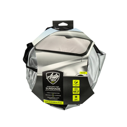 Auto Drive Double Rings Twist Sun Shade Ultimate Protection for Car Windshields1 pack, 63"x29.5"