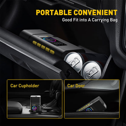 AUXITO Tire Inflator Portable Air Compressor, 150 PSI Cordless Air Pump with 7800mAh Rechargeable Battery for Car, Truck, Motorcycle Tires & Ball, Compact Bike Pump