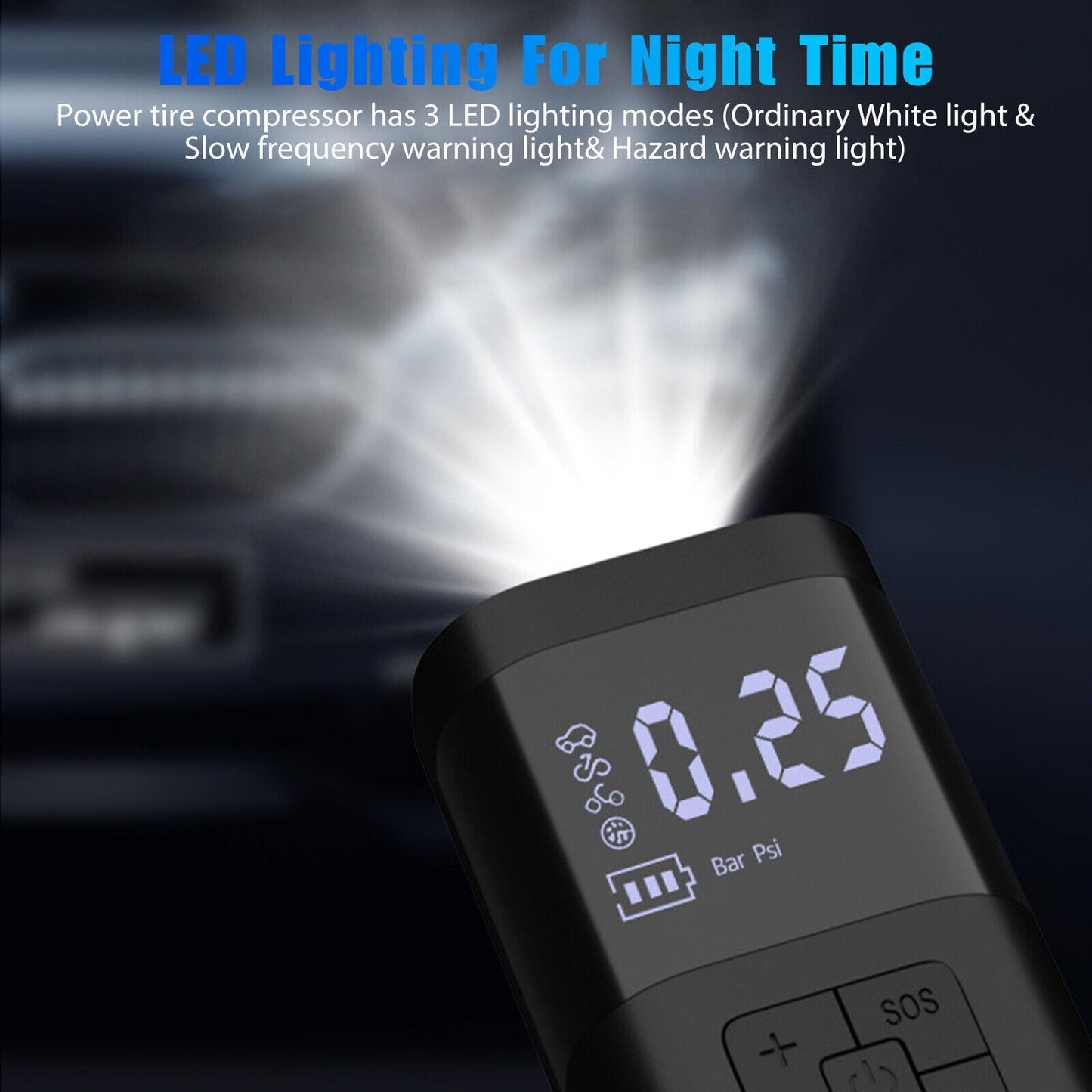 150 PSI Portable Air Compressor Tire Inflator Fits Car Moto Bike Tires Air Pump