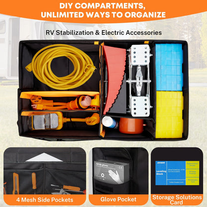 Kohree Car Trunk Organizer, 81L Large-Capacity Foldable Car Storage Box with Multiple Compartments, Waterproof 900D Oxford for RV, SUV, Truck, Van, Car Accessories, Tools-Orange