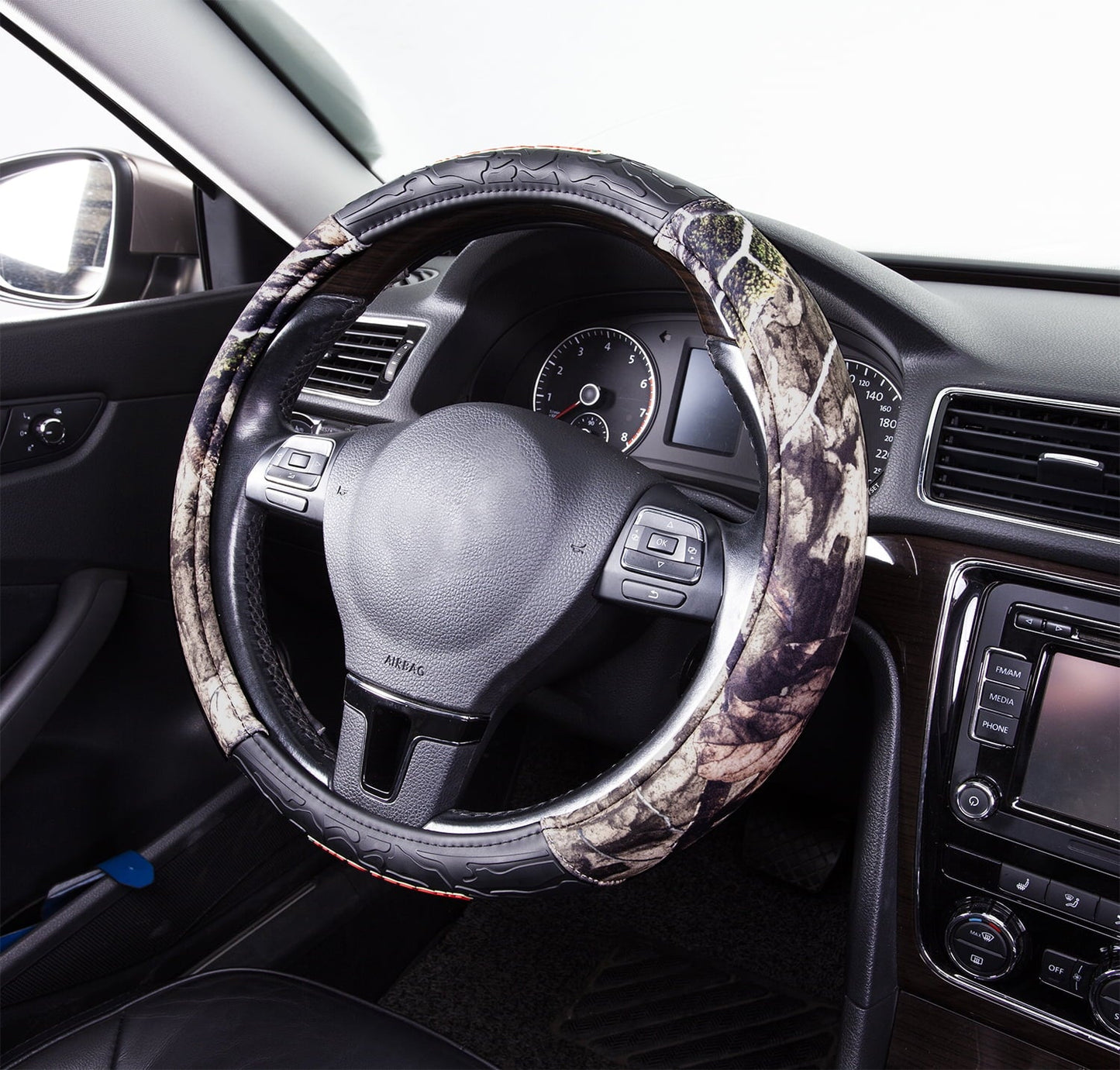 Mossy Oak 1PC Heavy Duty Truck Steering Wheel Cover Camo Green - Universal Fit, 21SWC75