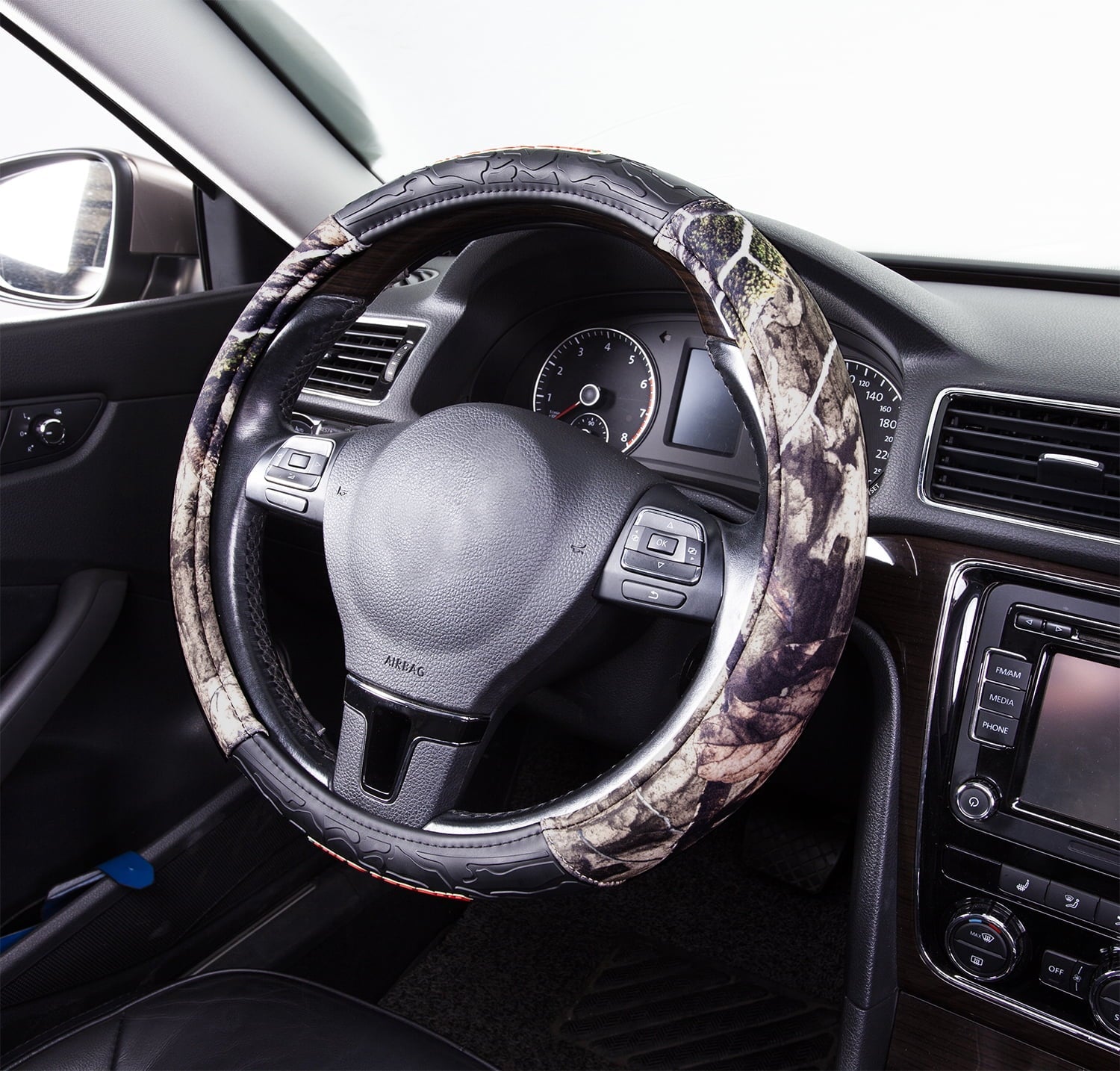 Mossy Oak 1PC Heavy Duty Truck Steering Wheel Cover Camo Green - Universal Fit, 21SWC75