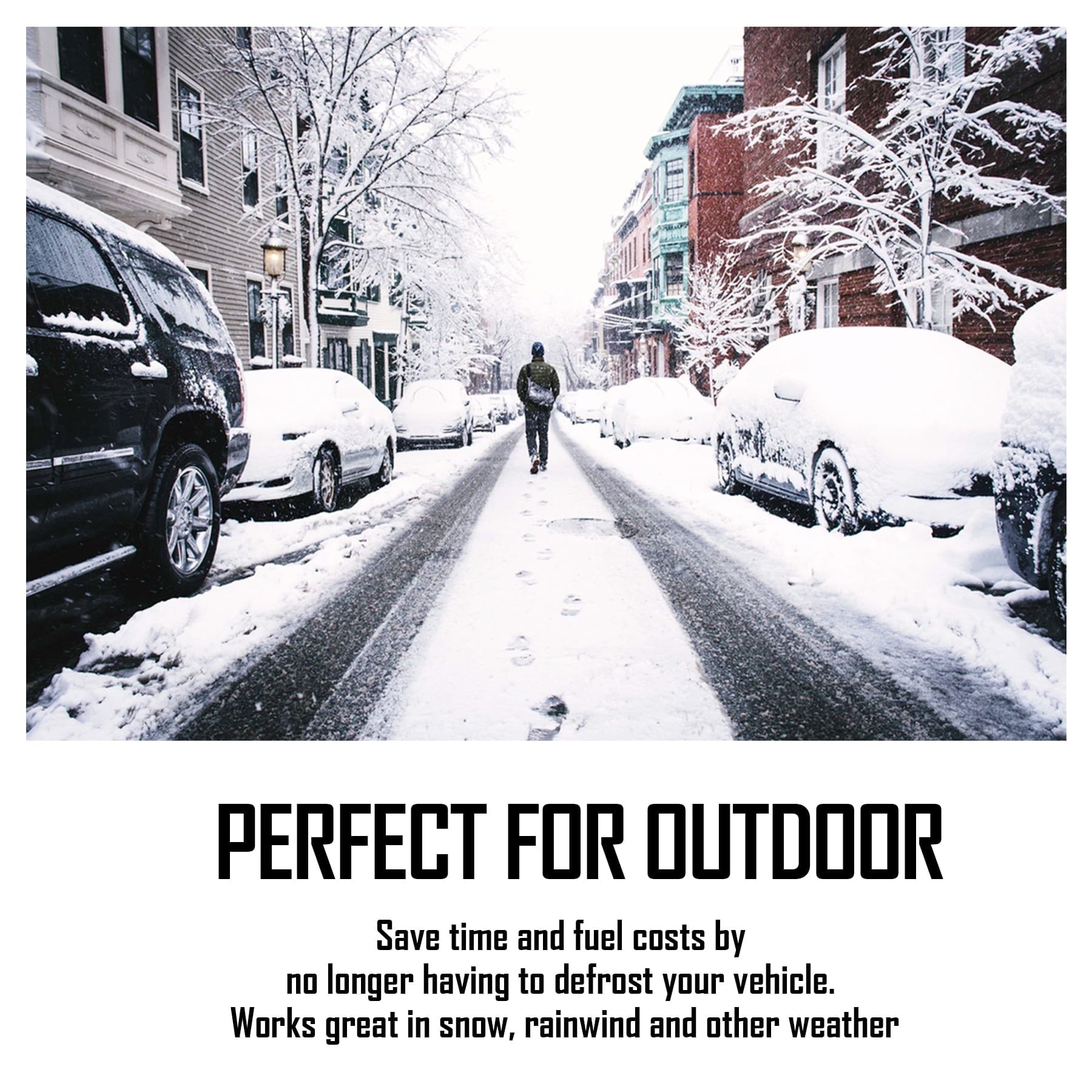 Whiteleopard Car Windshield Snow Ice Cover with 4 Layers Protection, Windshield Cover with Magnetic Edges Used for Protection, Rain and Sun