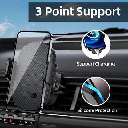 YOOVEE Universal Dashboard & Windshield Car Phone Holder - 360° Rotatable Mount, 3-in-1 Vent/Dash/Windshield Clip for 4-7" Phones, iPhone, Samsung, Google Pixel, Moto