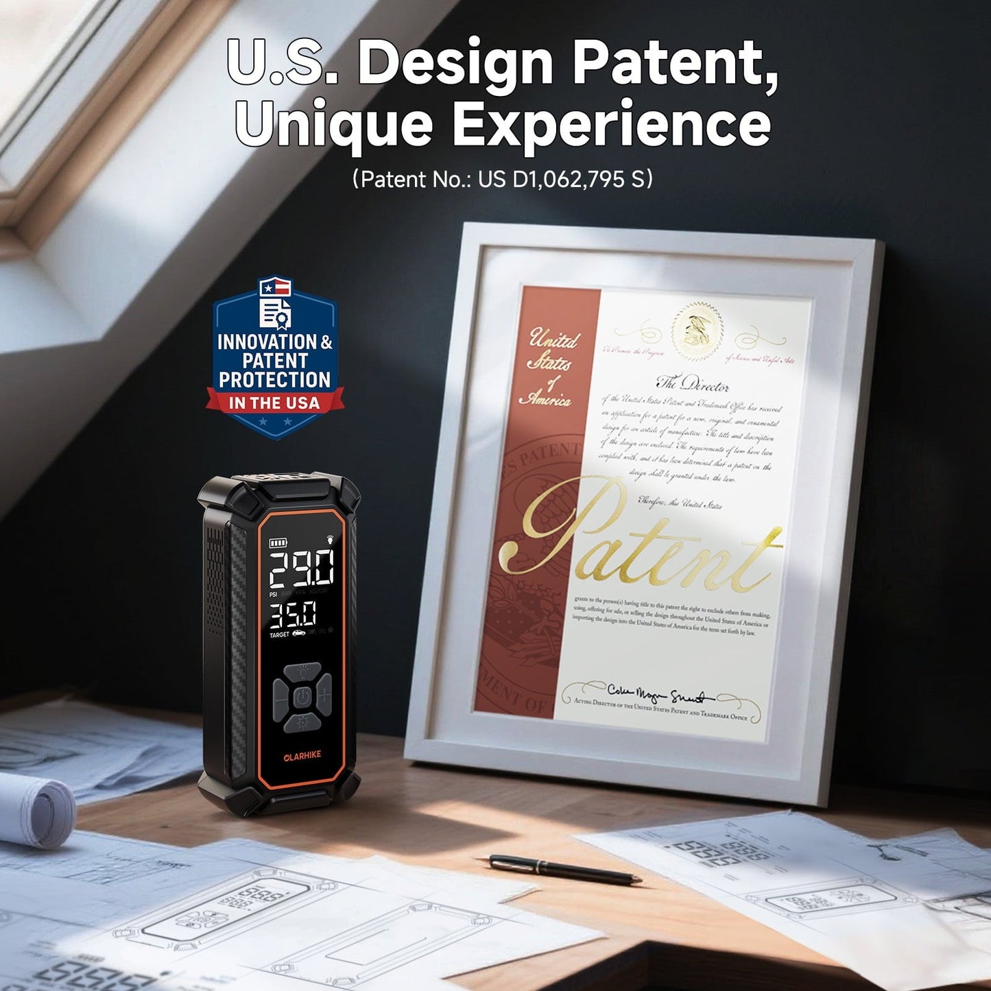 OlarHike Tire Inflator Portable Air Compressor, 9000mAh Battery Powered, 150PSI Dual Mode, Auto Air Pump for Car Tires, Motorcycle, Bicycle,Bike, Electric Pump with LED Light & Digital Pressure Gauge