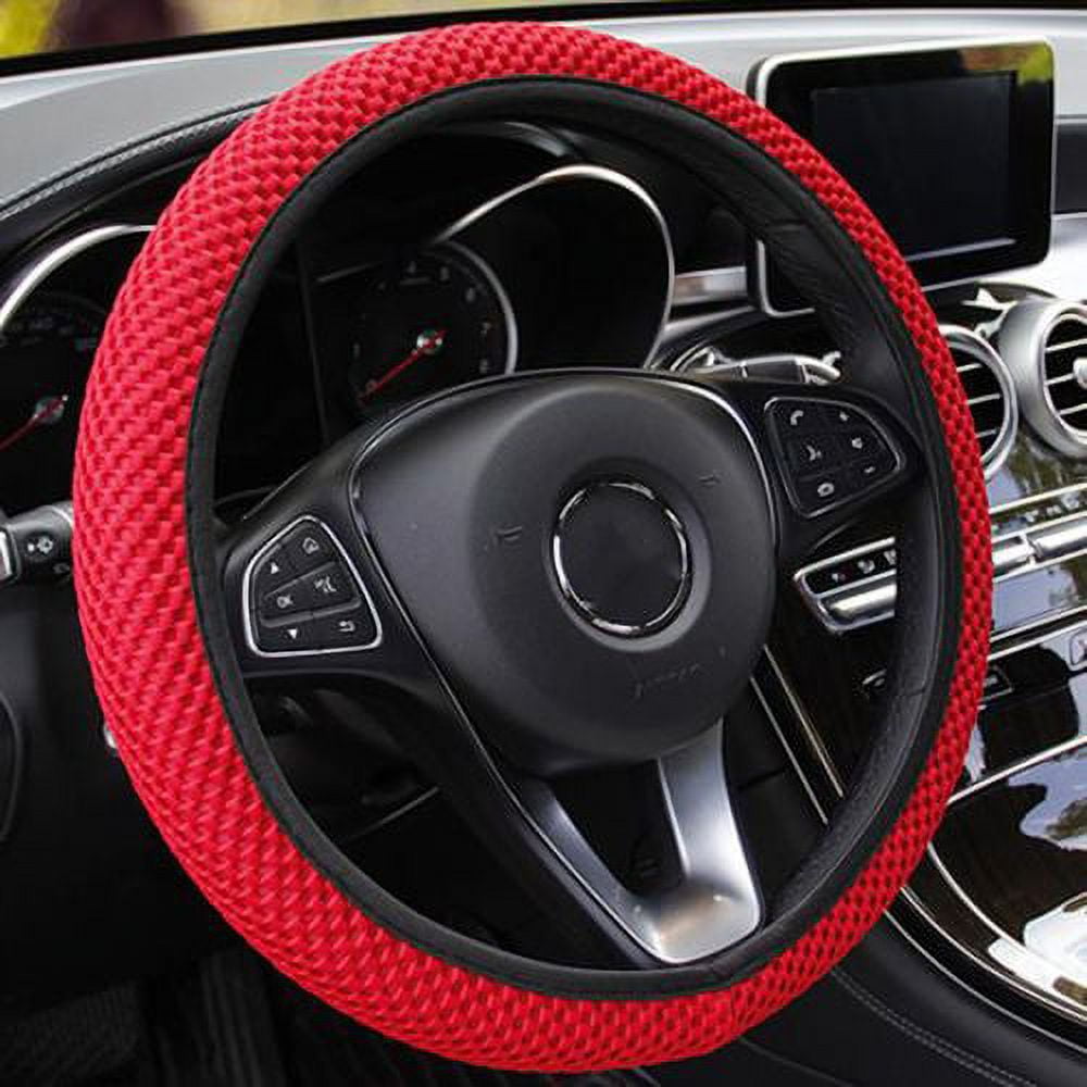 PWFE Universal 38cm Car Auto Steering Wheel Cover, Elastic Ice Silk, Summer Cool Non-Slip Auto Accessories - Purple