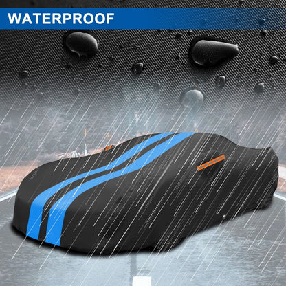 FANOTEK Car Cover Custom Fit for Ford Mustang 1982-2025, Waterproof PEVA with Soft Liner Full Cover, Outdoor Sun UV Rain Dust Protection All Weather