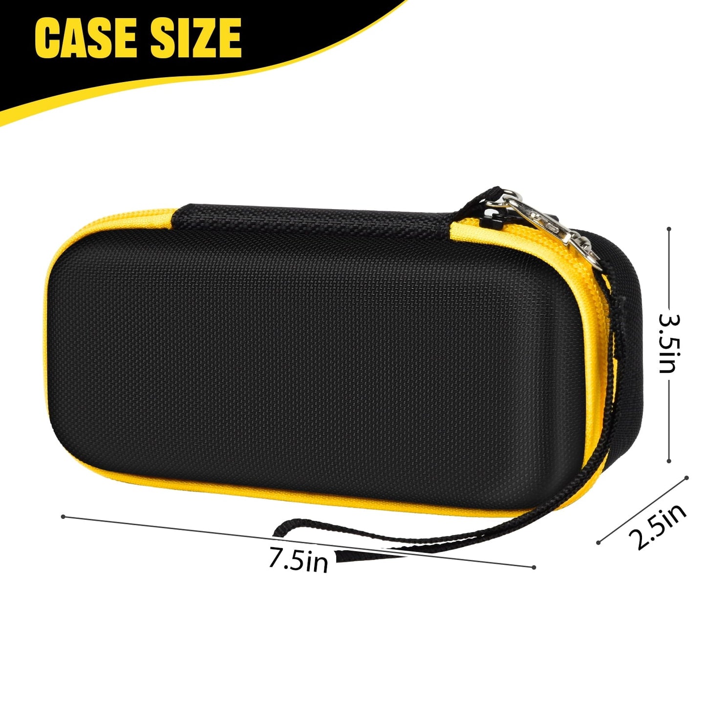 Case Compatible with Airmoto Portable Air Pump 120 PSI Air Compressor, Car Tire Inflator Storage Bag for Accessories-Black+ Yellow Zipper