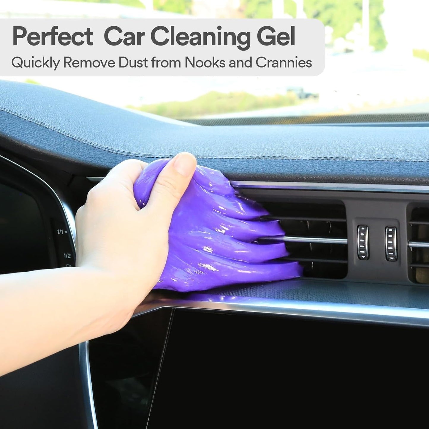 PULIDIKI Car Cleaning Gel Purple and Car Cleaning Putty Blue 2Pack Bundle