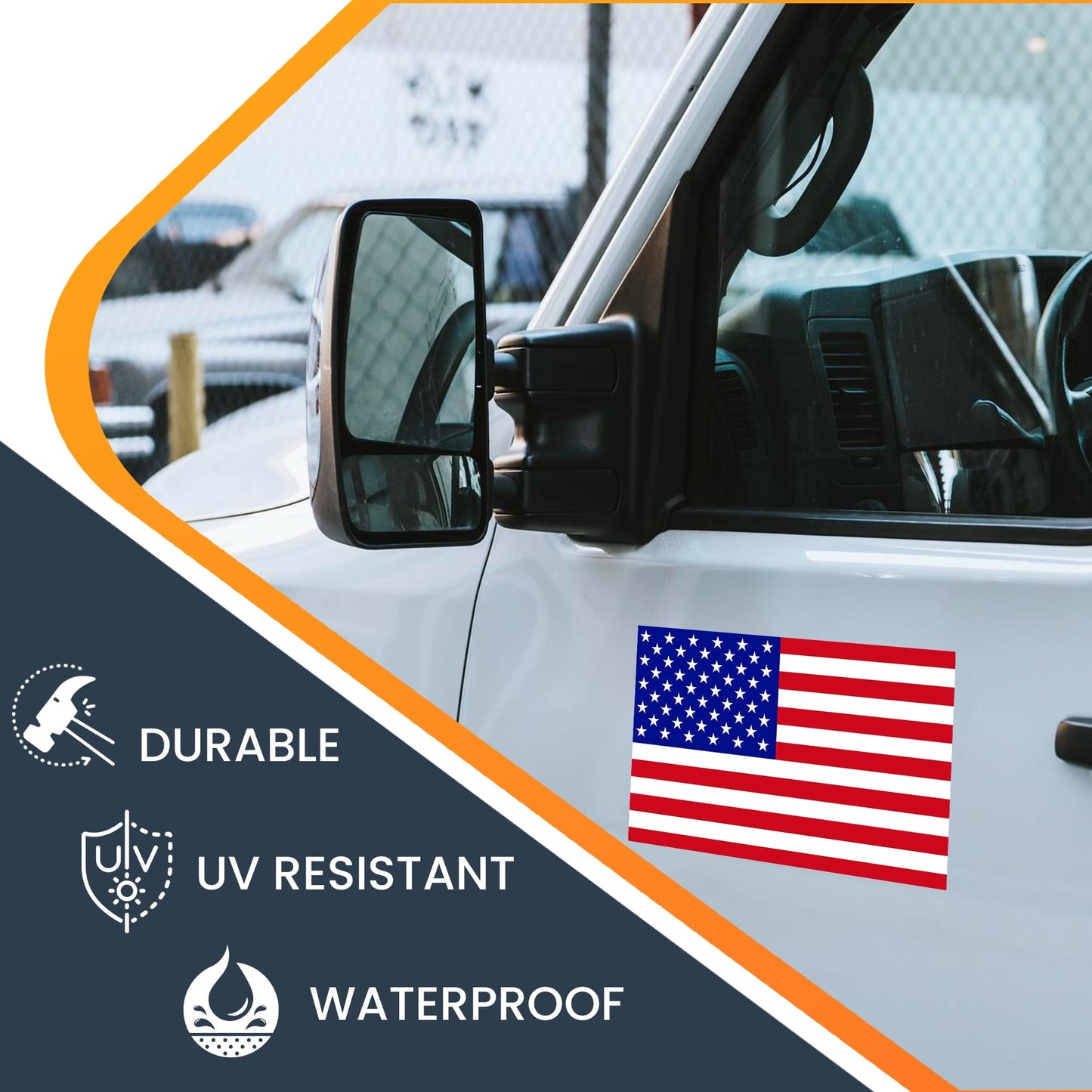 Magnet Me Up American Flag Vinyl Automotive Magnet Decal, 5x8 In, Red, White and Blue