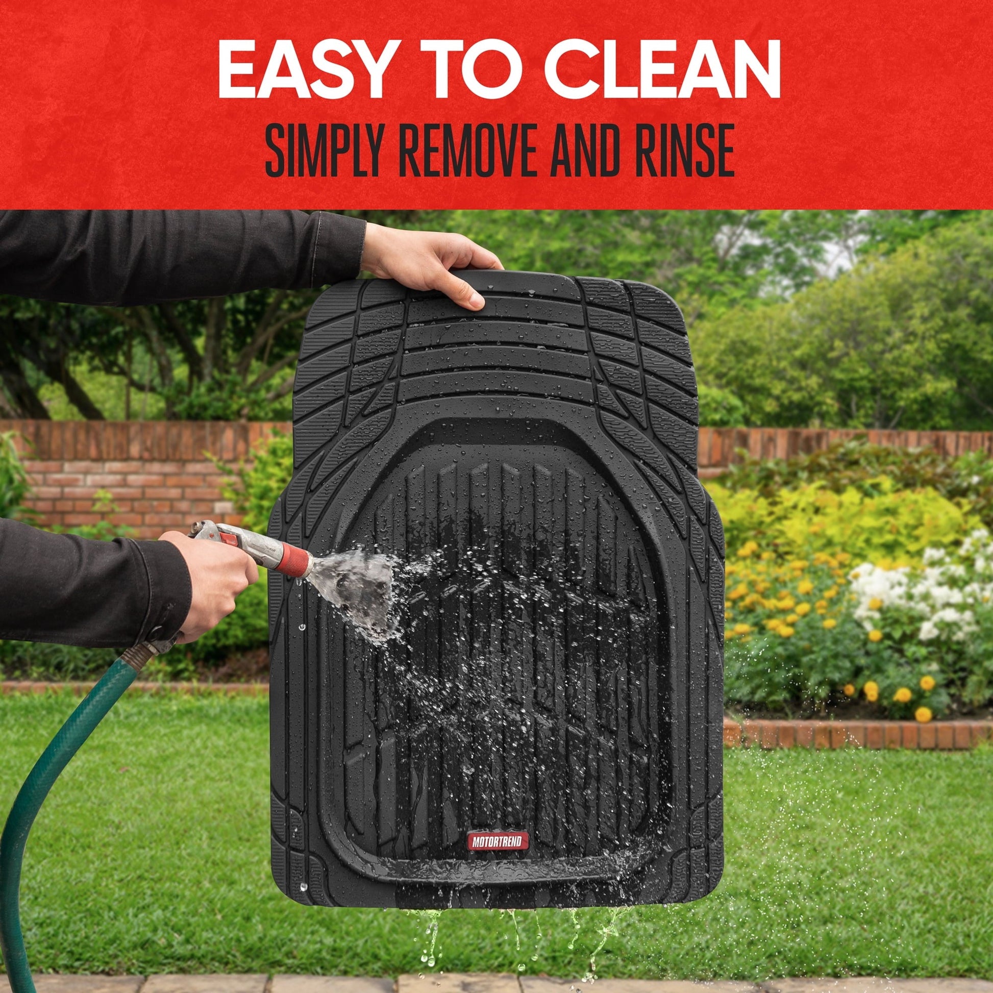 Motor Trend FlexTough Contour Deep Dish Heavy Duty Rubber Floor Mats for Car SUV Truck & Van - All Weather Protection (Deep Dish 2)