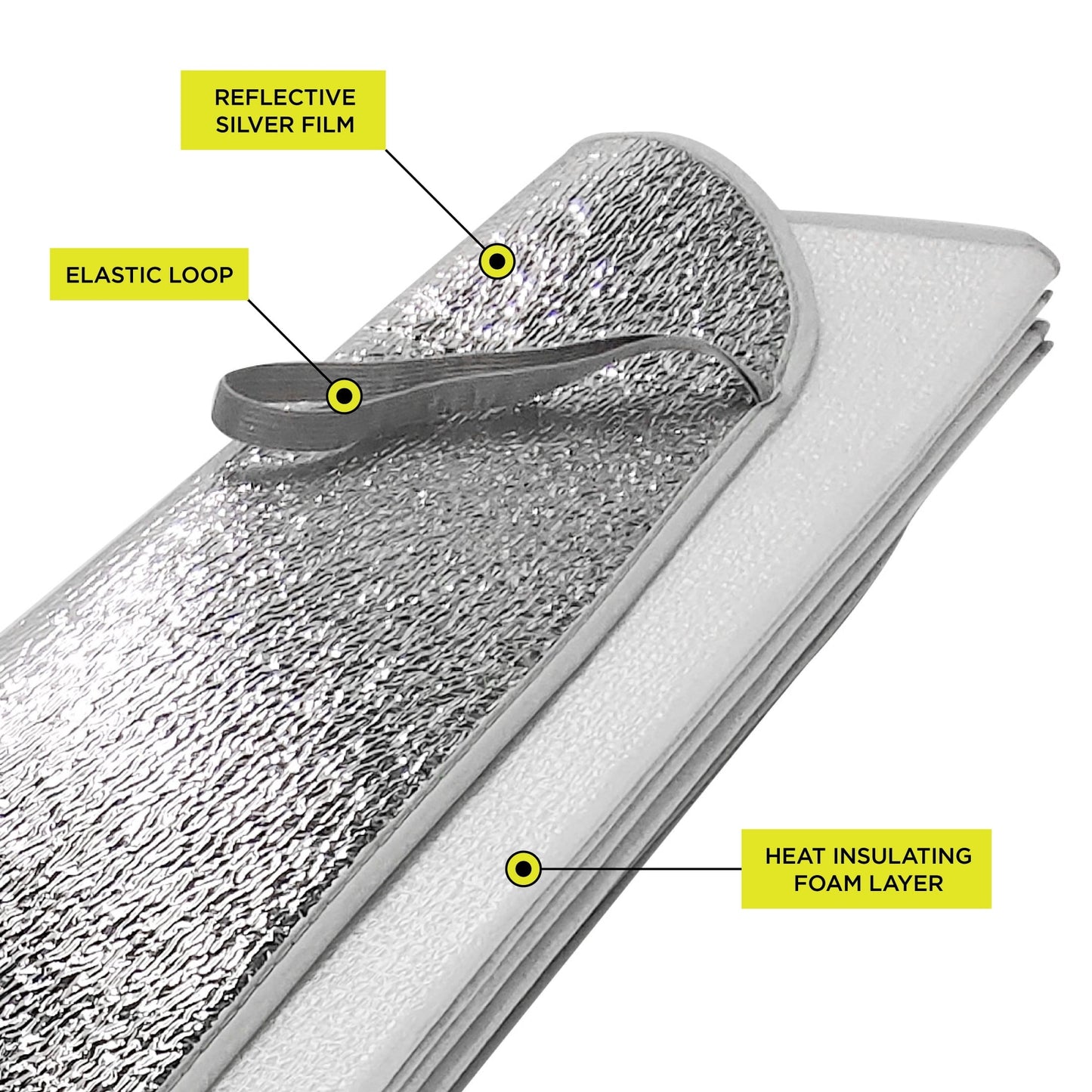 Auto Drive Lightweight Silver Accordion Sunshade 1 Pack,63" x 28.5"