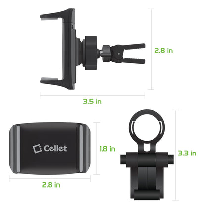 Cellet Car Vent Phone Mount with Kickstand, 360° Rotation, Universal Fit