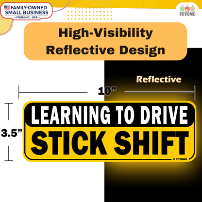 Learning Stick Shift Manual Transmission Car Bumper Magnet Sticker Sign New Student Driver