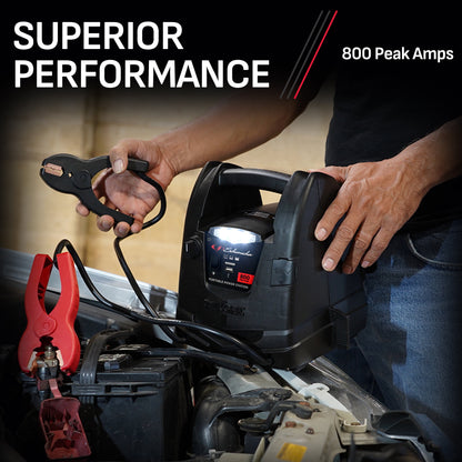 Schumacher Electric SJ1583 4-in-1 Portable Power Station and 800 Amp Jump Starter, 150-PSI Air Compressor, 12V Sport, Auto, and Marine Batteries