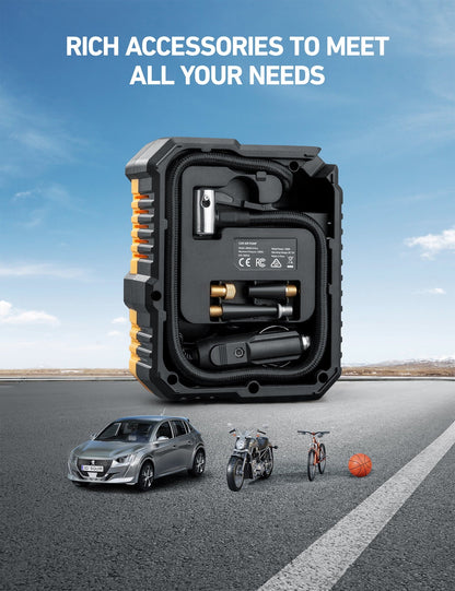 AstroAI Tire Inflator Air Compressor 12V DC, Digital Pressure Gauge Car Tire Pump 150 PSI, Auto Shutoff, Electric Air Pump for Car Tires, Bicycles, Other Inflatables, for Gift