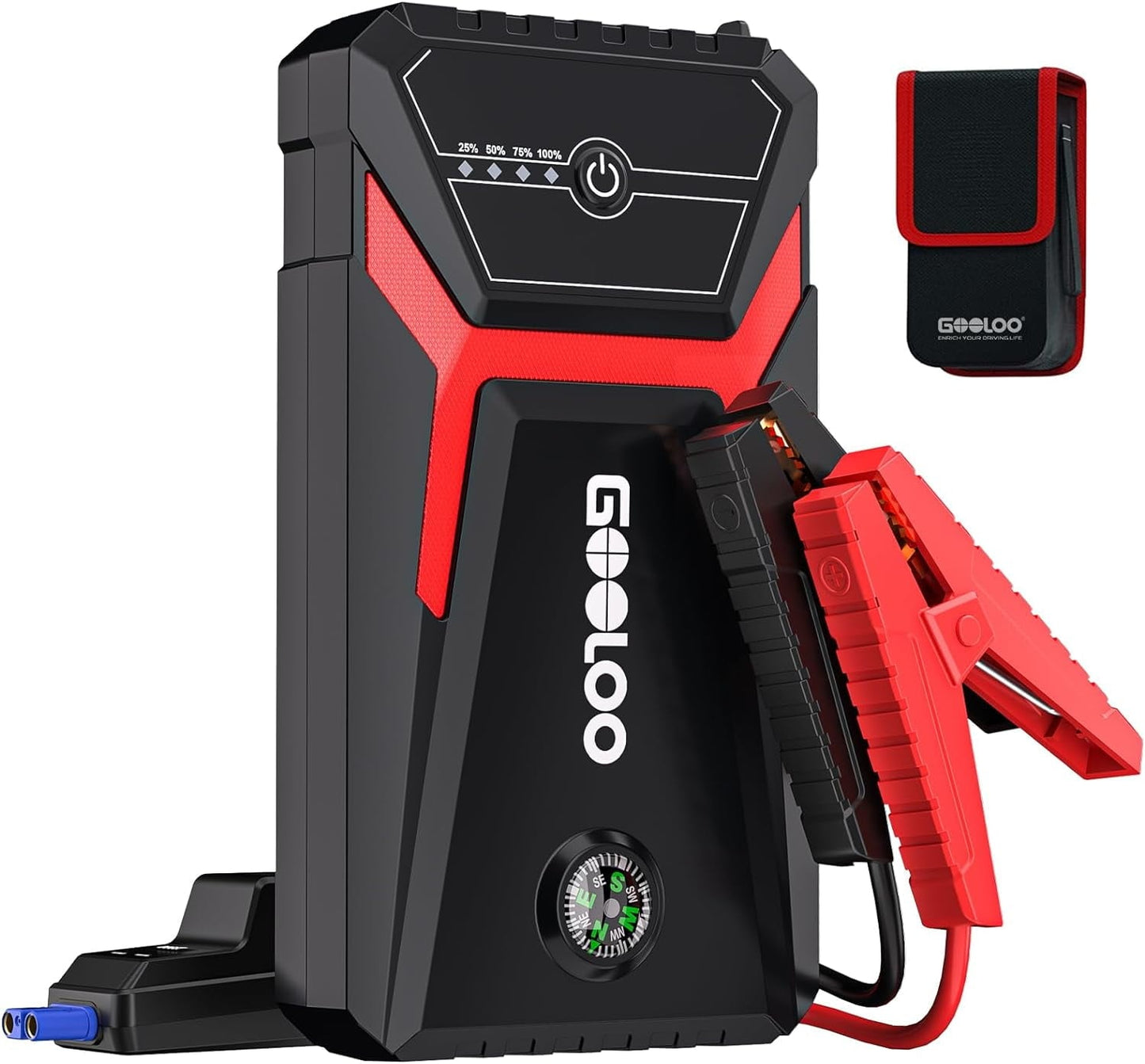 GOOLOO Car Jump Starter, 1500A Peak 12V Battery Jump Box with Quick Charge Out(Up to 6.0L Gas and 4.0L Diesel Engines), GE1500 Portable Battery Booster Pack Power Bank Car Starter