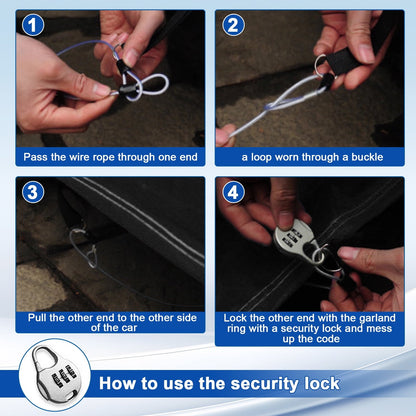 For Toyota Camry Car Cover, Thickened PEVA+Cotton Waterproof Sedan Full Cover with Lock Outdoor Indoor Snow Rain Sun Dust Protection All Weather Black