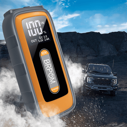 BRPOM 6000A Car Jump Starter Battery Pack, 12V Battery Booster Charger for Gas and Diesel Engines-Motorcycle, Car, SUV, PICK-UP, Truck, Quick Start Dead Battery, Multi-functional Flashlight