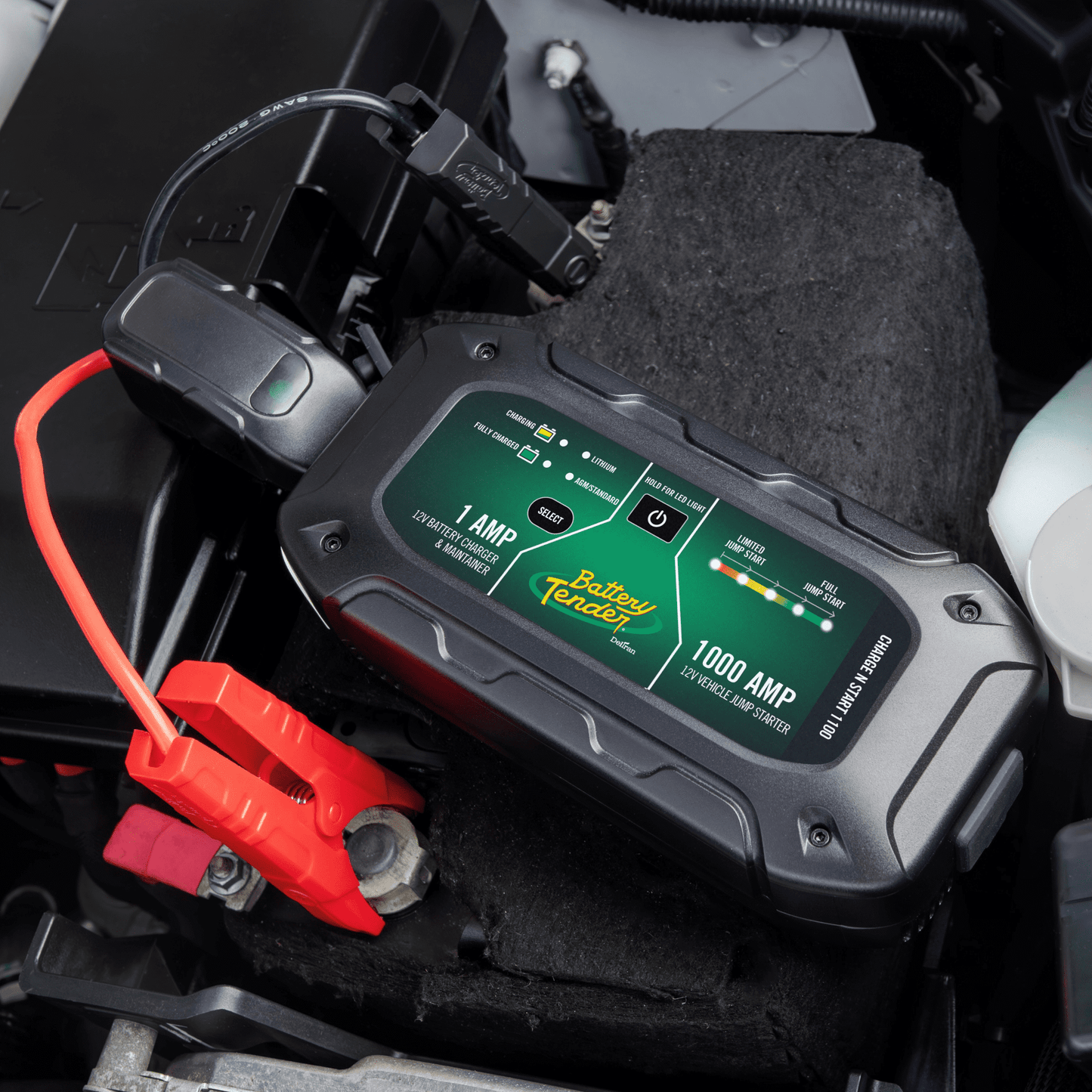 Battery Tender Charge N Start 1100 - 12V 1A Automotive Battery Charger & 1000A Jump Starter