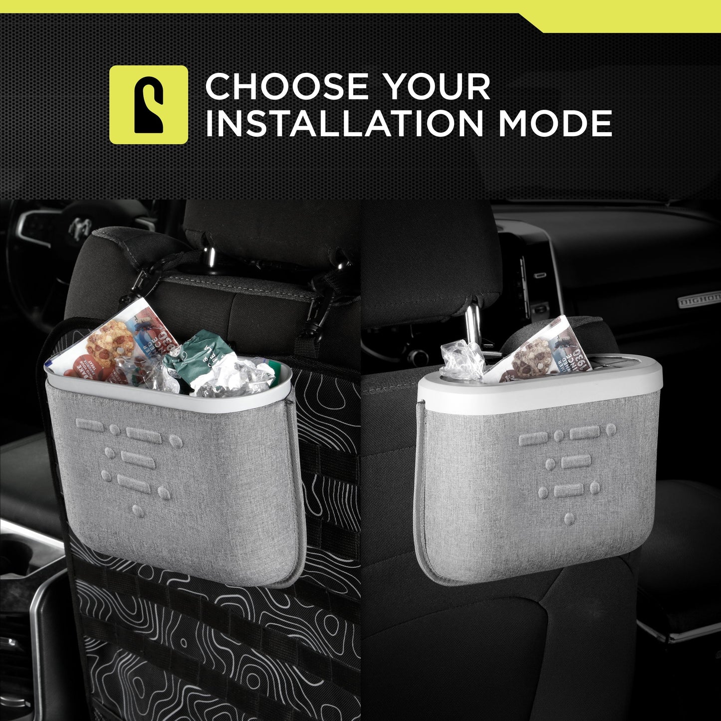 (2 pack) Auto Drive MOLLE Strap Compatible Trash Can, Universal, AZ533782