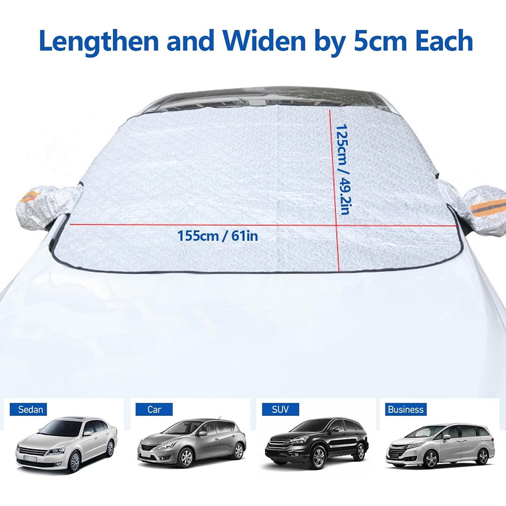 Anti-ice, anti-snow, and anti-frost car windshield cover, ultra-thick protection for the front windshield, 61*49 inches suitable for use in autumn/winter.