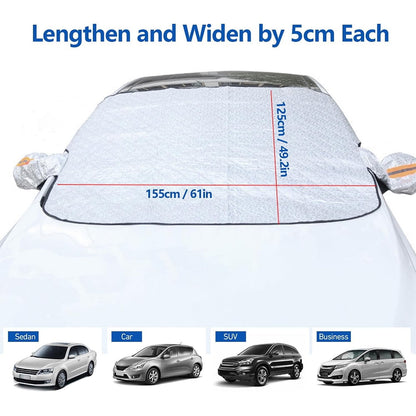 Anti-ice, anti-snow, and anti-frost car windshield cover, ultra-thick protection for the front windshield, 61*49 inches suitable for use in autumn/winter.