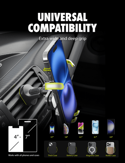 Bracketron AutoGrip Gravity Universal Car Vent Phone Mount, Hands-Free Cell Phone Holder for Car, Adjustable 360° Air Vent Mount Compatible with iPhone & Samsung