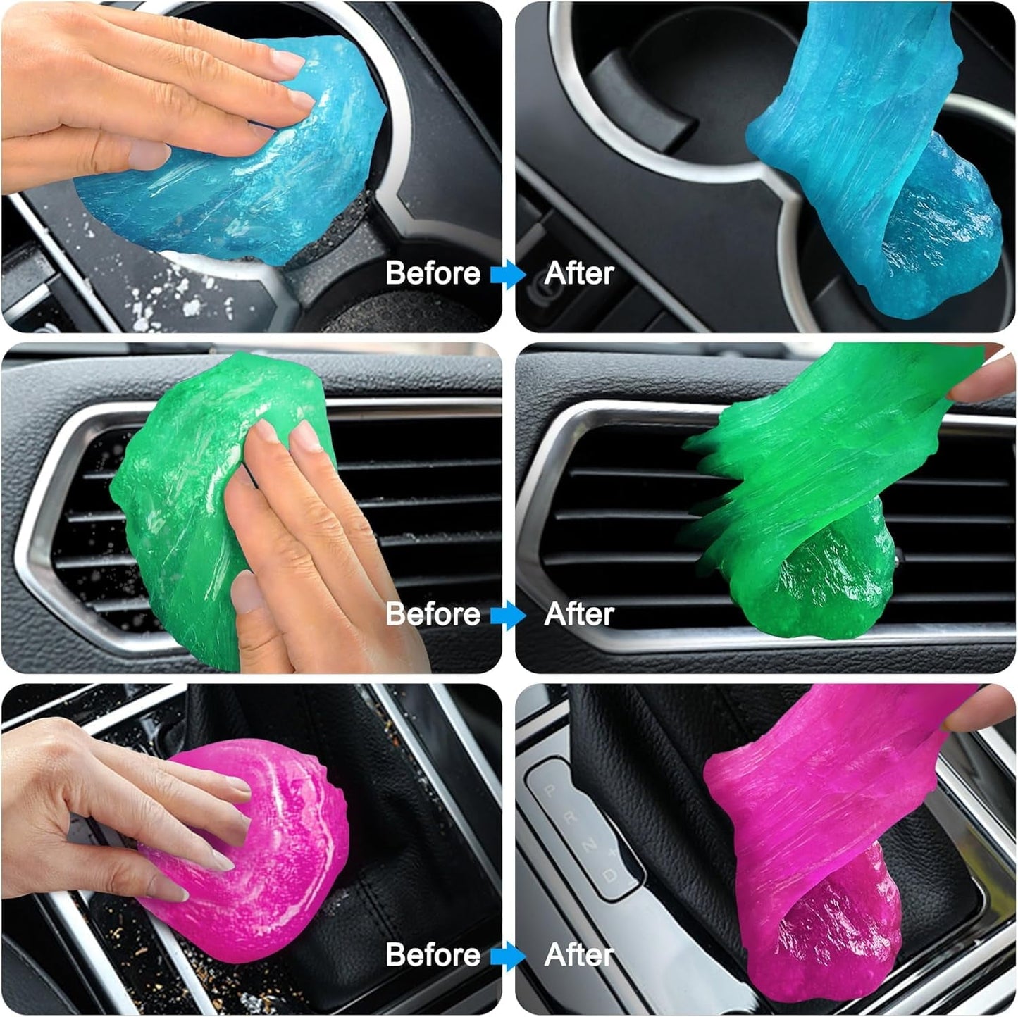 4 PACK DB slime cleaning gel, Car Cleaning Gels Auto Detailing Tools Cleaning Putty Car Interior Cleaner multi color