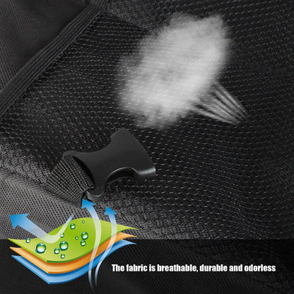 Car Trunk Organizer, Collapsible Multi Compartment Storage Bin with 2 Handles, Holds 20kg, for Groceries, Sports Equipment, Young Ones Toys, Travel, and Emergency Gear, FAJHHA | Black