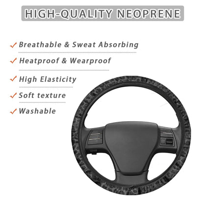Jeiento Leopard Print Car Steering Wheel Cover for Women Men Black Auto Accessories Decoration Universal Fit for Most Vehicles, Breathable Better Grip Easy to Install