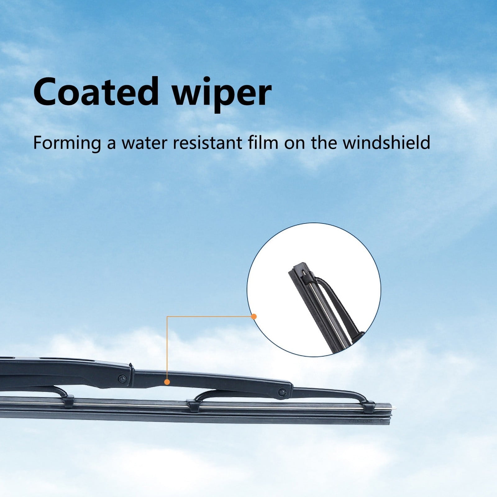 2-in-1 Water Repellent Wiper Blades with Rain Protection-Universal U-Shaped Hook Design-All-Weather Windshield Wiper for Superior Visibility in Rain Snow Ice-Advanced Beam Technology Car Accessories
