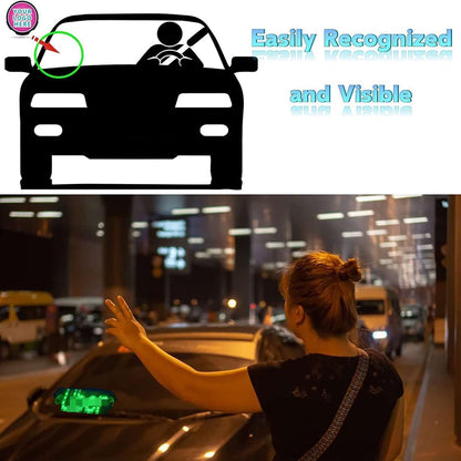 Led Light Signs for Car Windshield, Glow LED Sign Decal Stickers with Suction Cups Flashing Hook on Car Window LED Bright Lights USB Plug