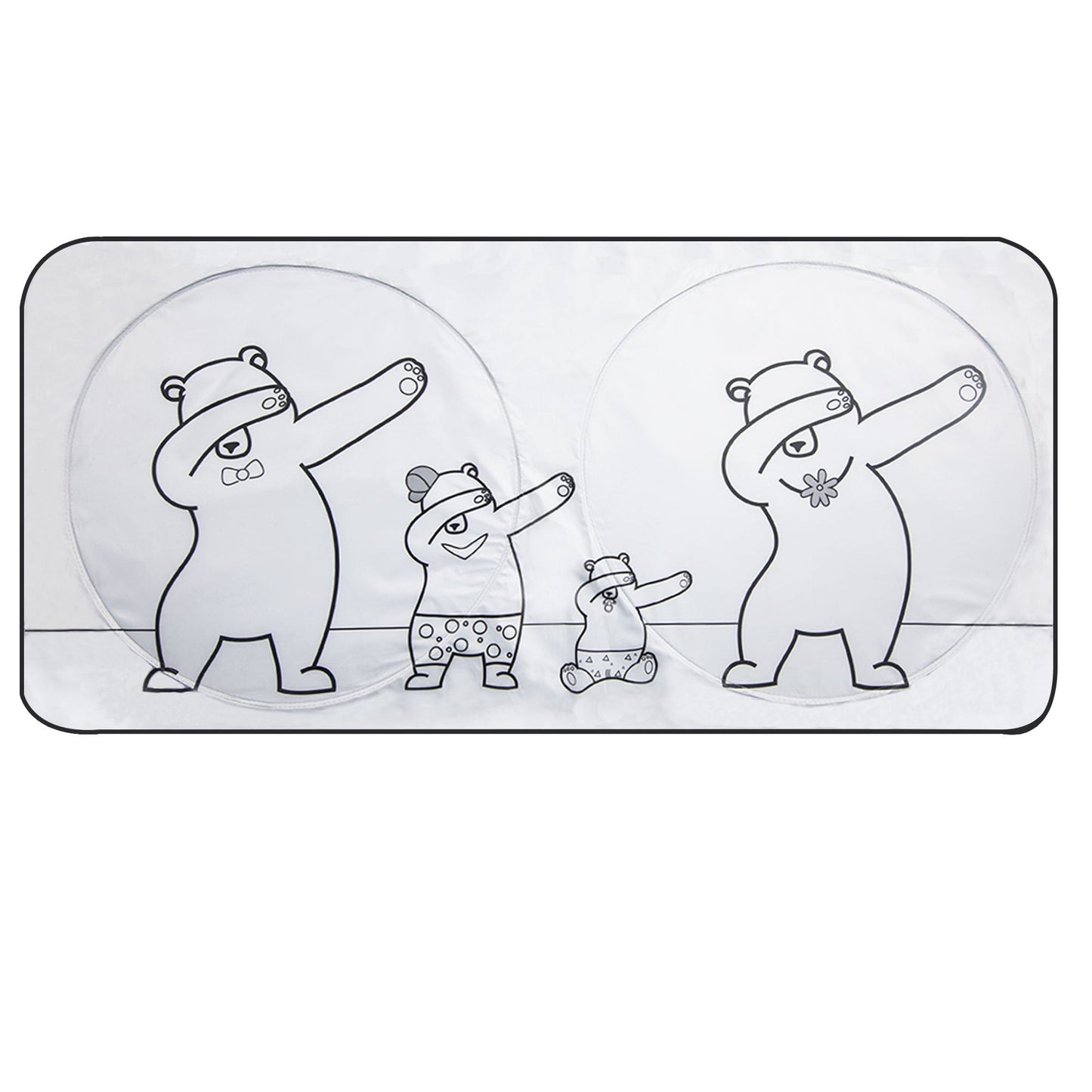 FH Group Dancing Bears Car Windshield Sun Shade, UV Coating Designed to Block the Sun's Rays, Keep Car Cool and Protected - Gray Small