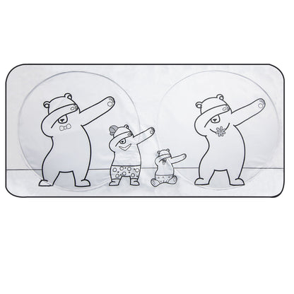 FH Group Dancing Bears Car Windshield Sun Shade, UV Coating Designed to Block the Sun's Rays, Keep Car Cool and Protected - Gray Small