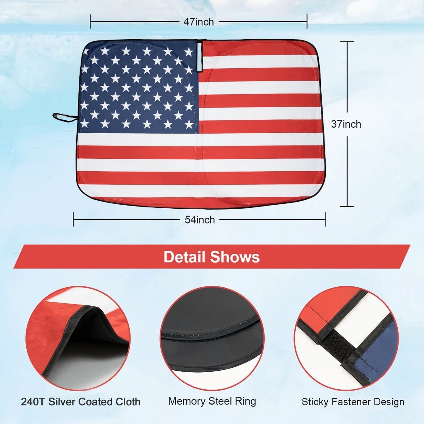 Car Sun Shade Us Flag Front Window Windshield Cover For Tesla Model 3 Y S X 2023