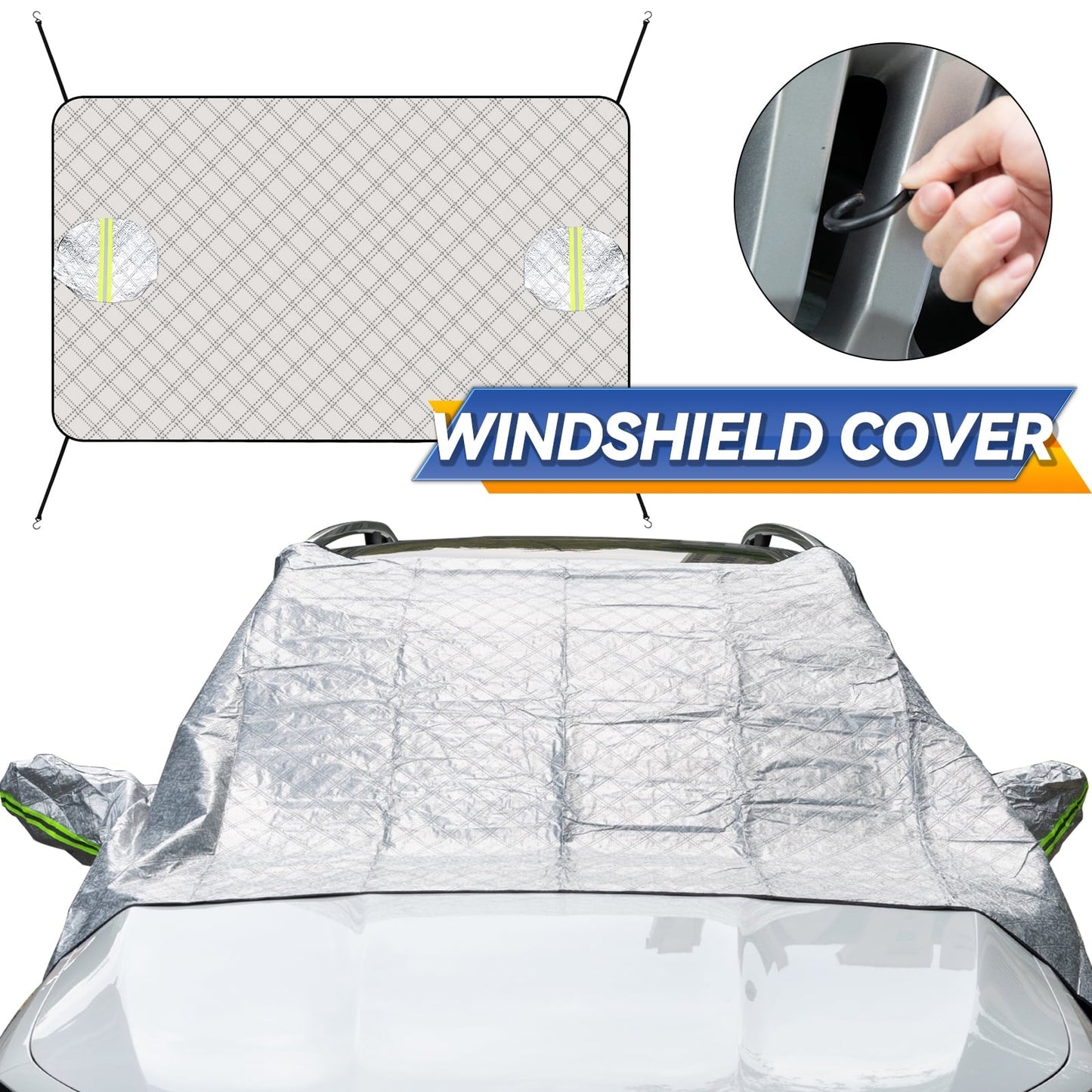 XUKEY Thick Car Windshield Cover Snow Ice Rain Protector Sun Shade Universal for SUV Pick up Truck