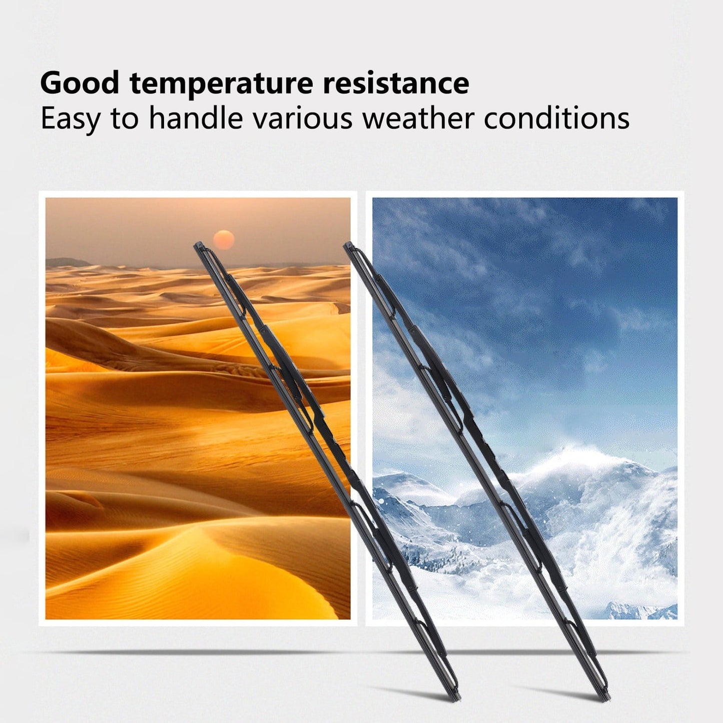 2-in-1 Water Repellent Wiper Blades with Rain Protection-Universal U-Shaped Hook Design-All-Weather Windshield Wiper for Superior Visibility in Rain Snow Ice-Advanced Beam Technology Car Accessories