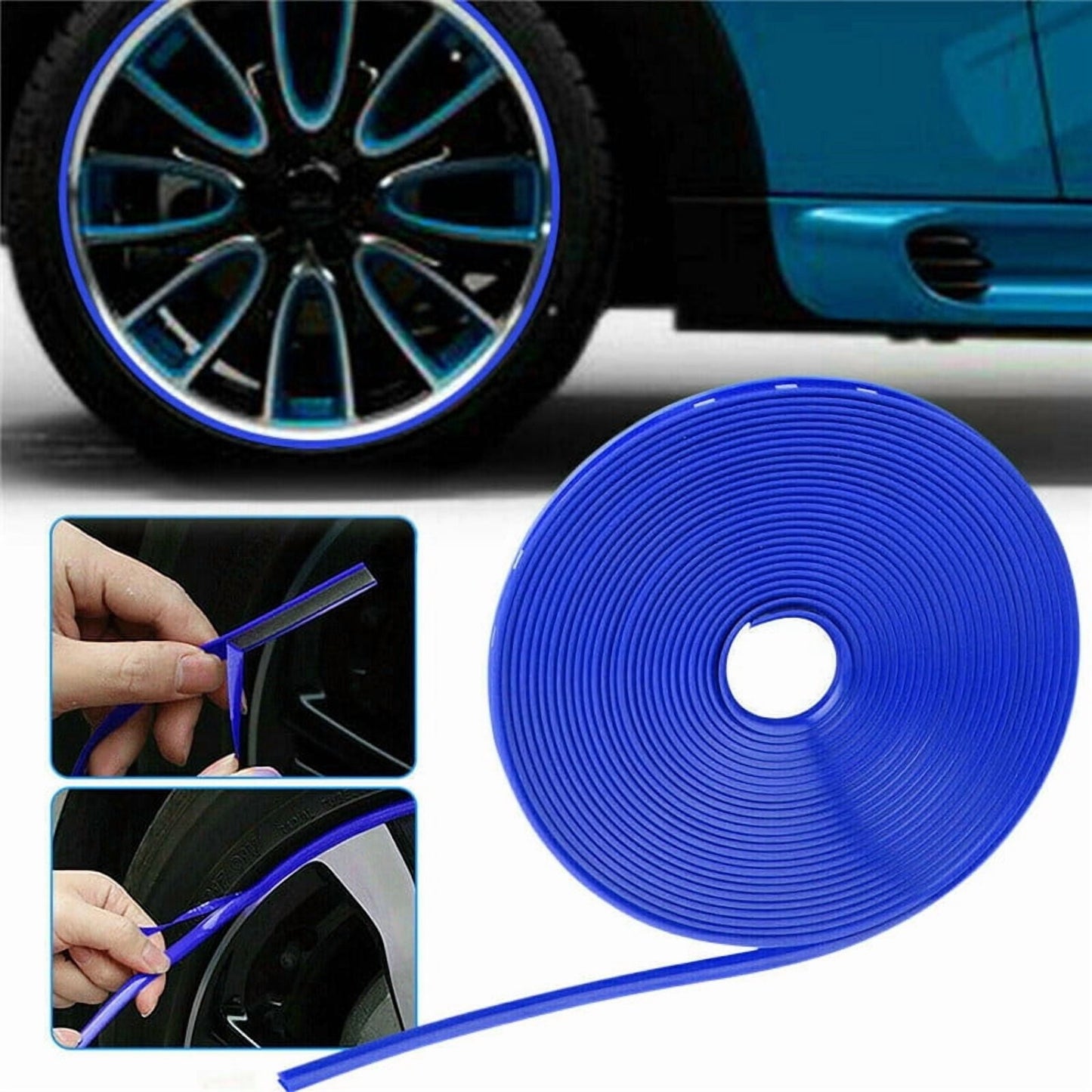 8M Car Wheel Rim Edge Protector Vehicle Tire Guard Sticker Rubber Strip Line