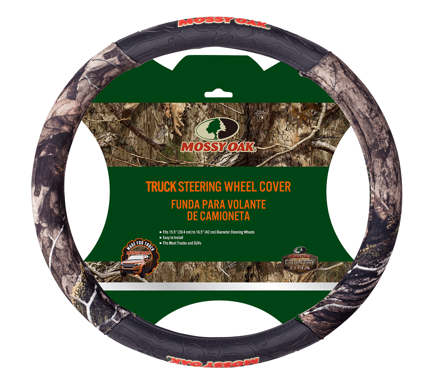Mossy Oak 1PC Heavy Duty Truck Steering Wheel Cover Camo Green - Universal Fit, 21SWC75
