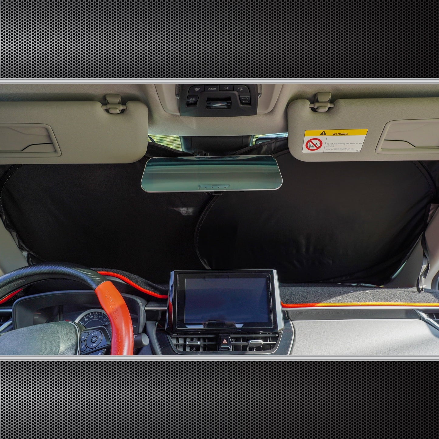 Auto Drive Double Rings Twist Sun Shade Ultimate Protection for Car Windshields1 pack, 63"x29.5"