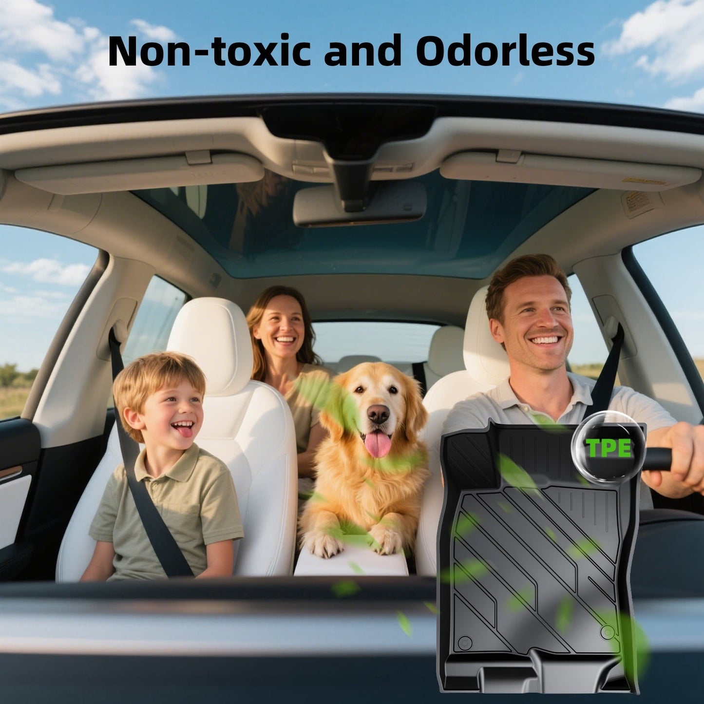 COMAUTO Floor Mats for Honda Civic 2022-2025 Sedan Hatchback Si(Include Sport,Not Hybrid)&Acura Integra 2023 2024 3D Custom Fit All Weather TPE Accessories,Full Set of 3 for Front,Rear